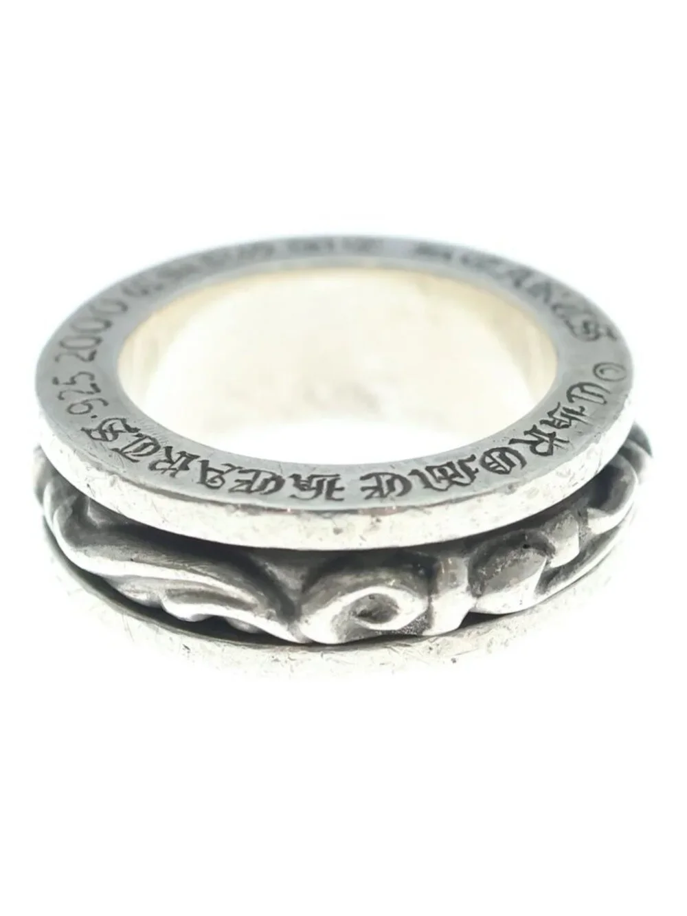 Chrome Hearts Ring Spinner Scroll Spiner Silver